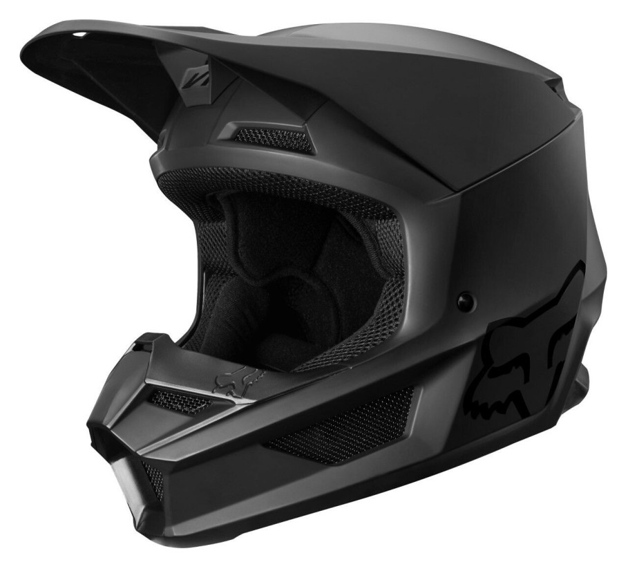 Dirt * | Fox Racing Youth V1 Matte Helmet / Youth Md [Open Box] Matte Black