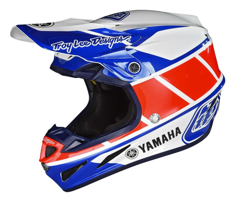 Dirt * | Troy Lee Designs Troy Lee Se4 Yamaha Rs1 Helmet (Sm) Red/White/Blue