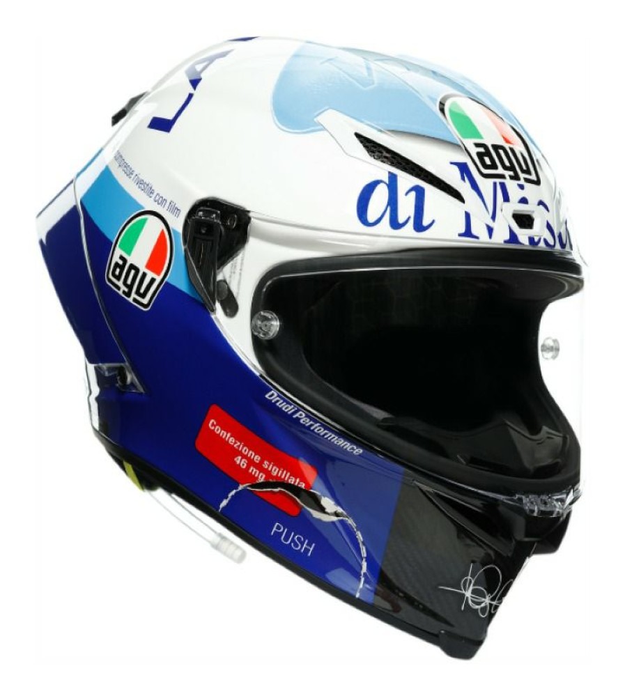 Full Face * | Agv Helmets Agv Pista Gp Rr Rossi Misano 2020 Helmet Blue/White/Black