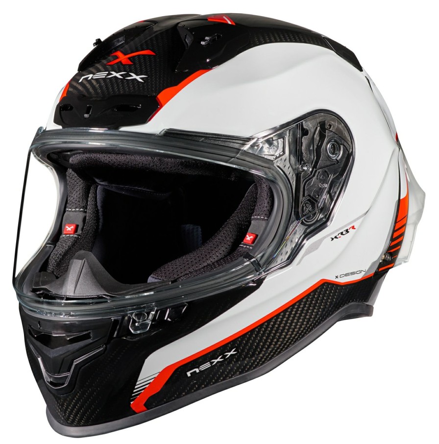 Full Face * | Nexx Helmets Nexx Xr3R X-Pro Carbon Helmet White/Red