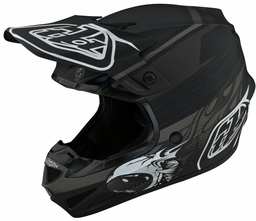 Dirt * | Troy Lee Designs Troy Lee Se4 Polyacrylite Mips Skooly Helmet / Md [Blemished Very Good] Black