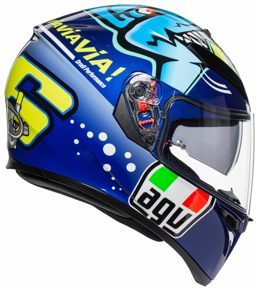 Full Face * | Agv Helmets Agv K3 Sv Rossi Misano 2015 Helmet Blue