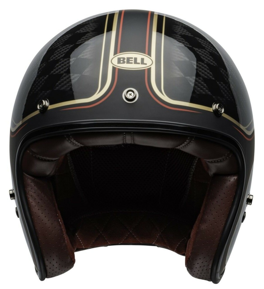 Open Face & 3/4 * | Bell Helmets Bell Custom 500 Carbon Rsd Checkmate Helmet (Xs) Black/Gold