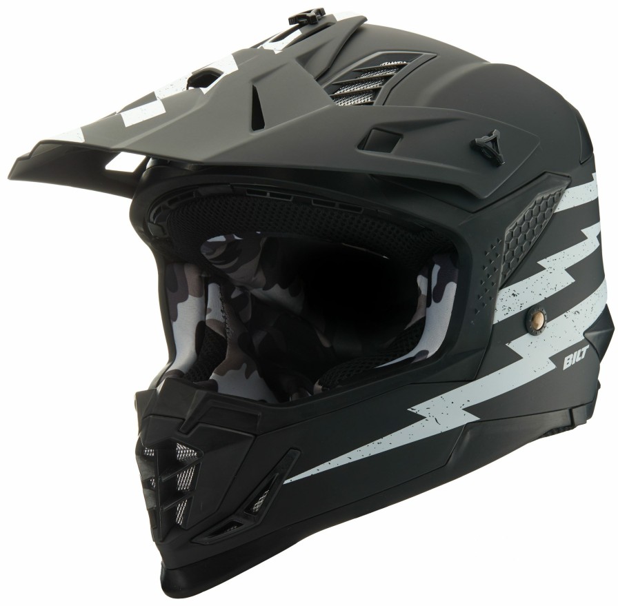 Dirt * | Bilt Lux Division Helmet Black/White