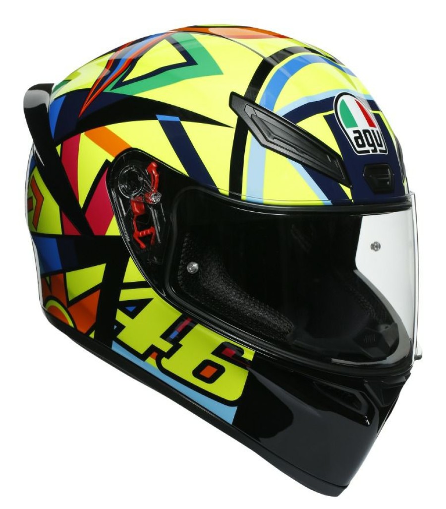 Full Face * | Agv Helmets Agv K1 Soleluna 2017 Helmet Yellow/Black/Blue