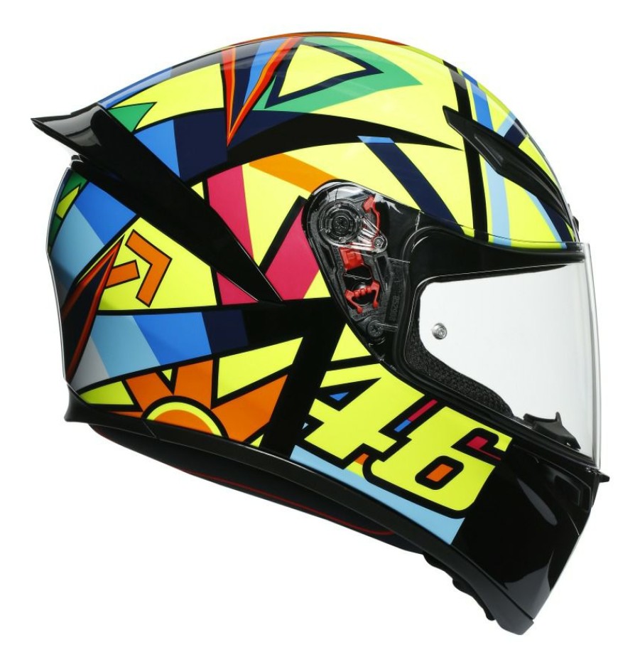 Full Face * | Agv Helmets Agv K1 Soleluna 2017 Helmet Yellow/Black/Blue