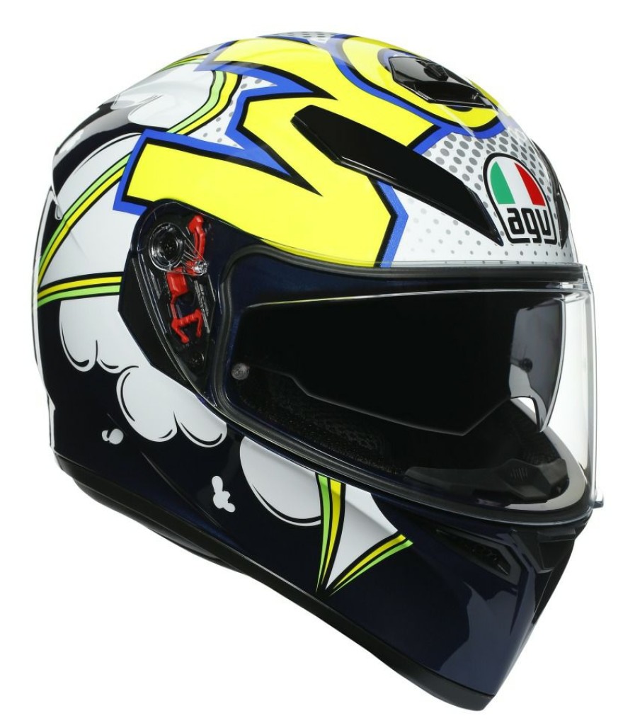 Full Face * | Agv Helmets Agv K3 Sv Bubble Helmet Blue/White/Yellow