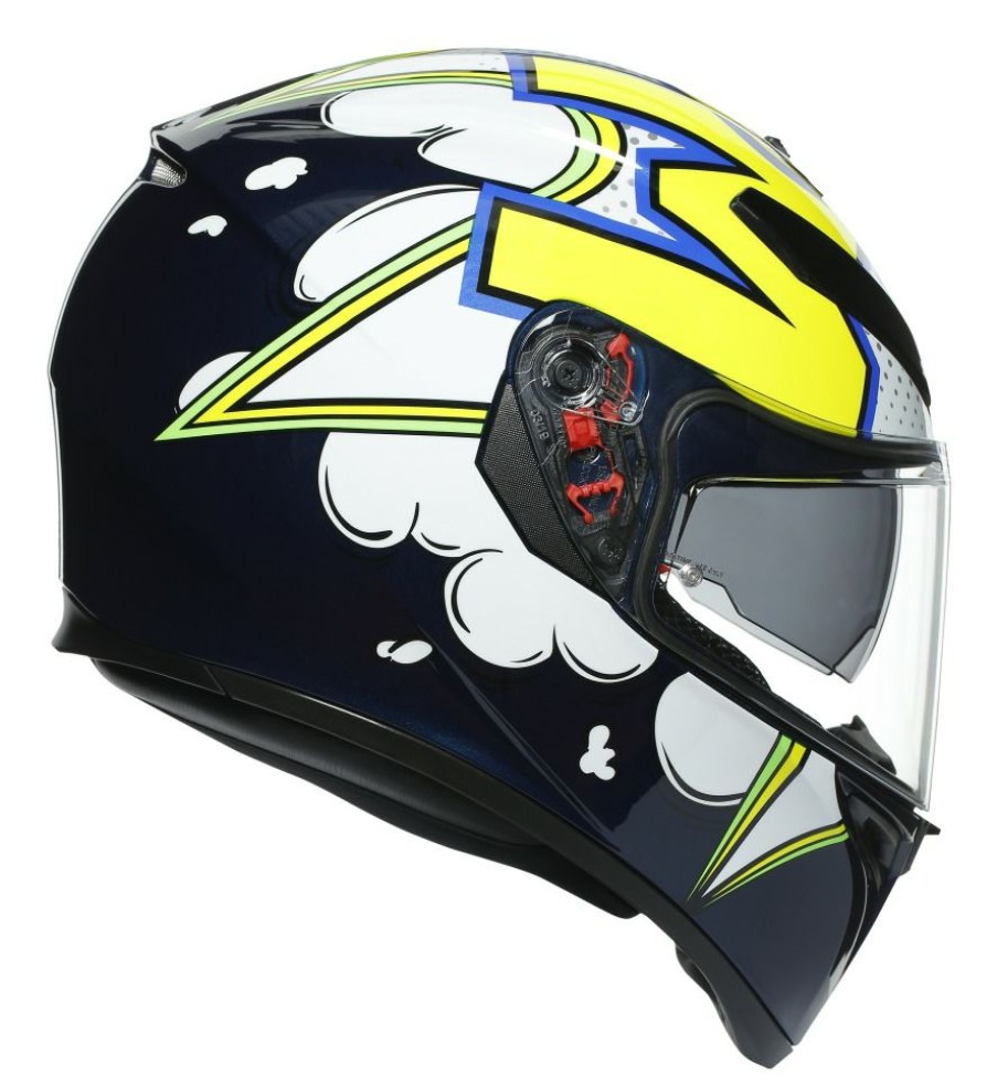 Full Face * | Agv Helmets Agv K3 Sv Bubble Helmet Blue/White/Yellow