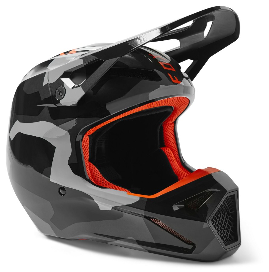 Dirt * | Fox Racing V1 Bnkr Helmet Grey Camo