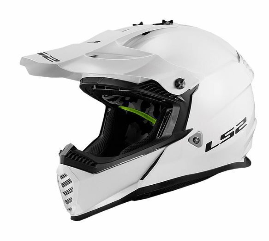 Dirt * | Ls2 Helmets Ls2 Gate Helmet Solid Gloss White