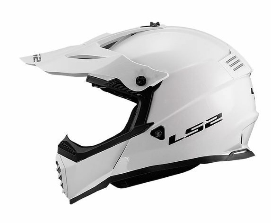 Dirt * | Ls2 Helmets Ls2 Gate Helmet Solid Gloss White