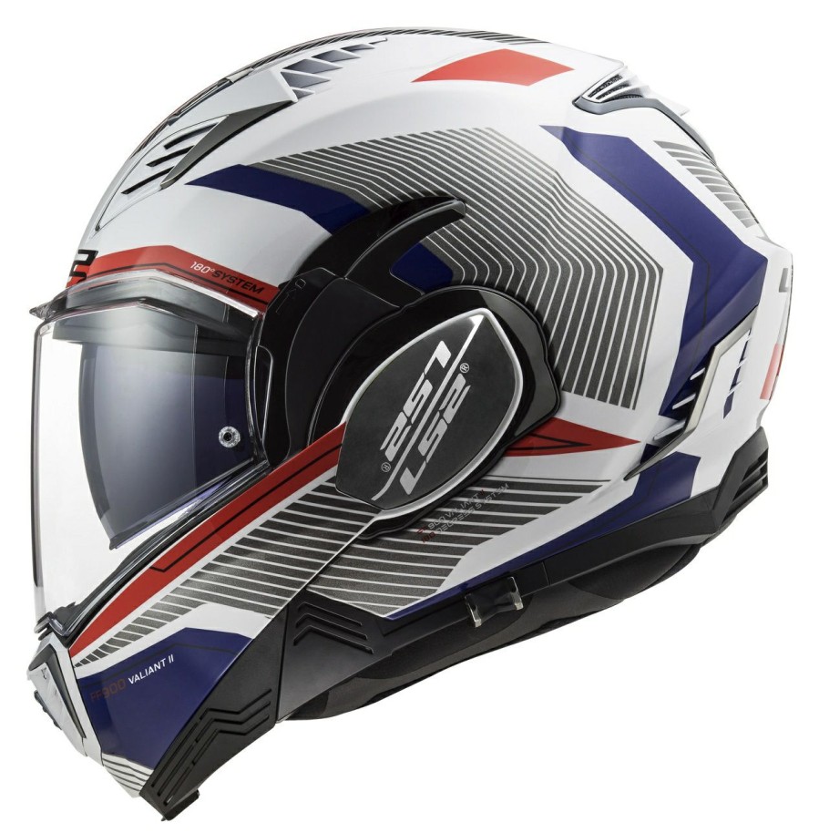 Modular * | Ls2 Helmets Ls2 Valiant Ii Revo Helmet Red/White/Blue