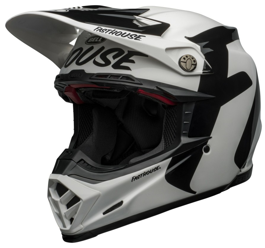 Dirt * | Bell Helmets Bell Moto-9 Flex Fasthouse Newhall Helmet White/Black