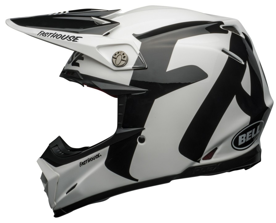 Dirt * | Bell Helmets Bell Moto-9 Flex Fasthouse Newhall Helmet White/Black