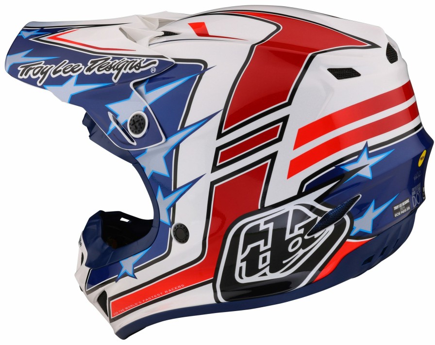 Dirt * | Troy Lee Designs Troy Lee Youth Se4 Polyacrylite Flagstaff Helmet White