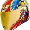 Full Face * | Icon Airflite Freedom Spitter Helmet Gold