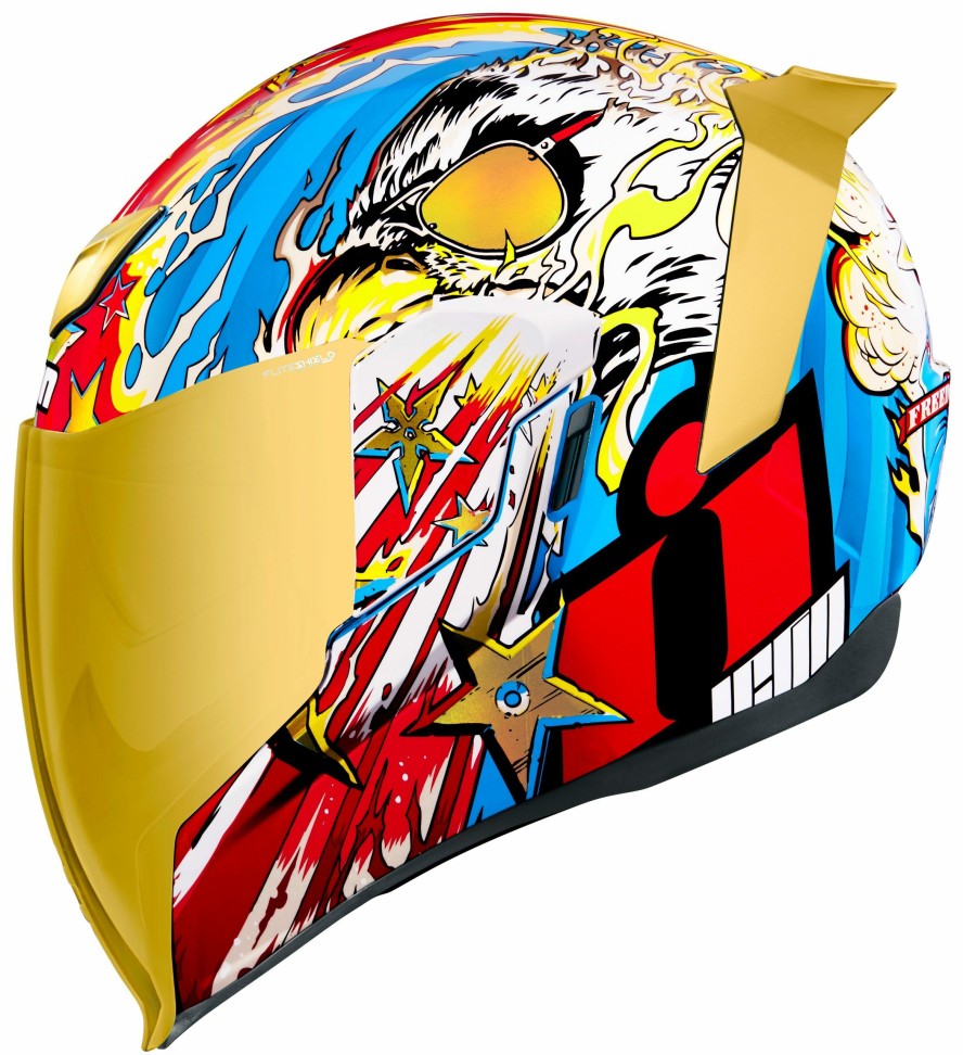 Full Face * | Icon Airflite Freedom Spitter Helmet Gold