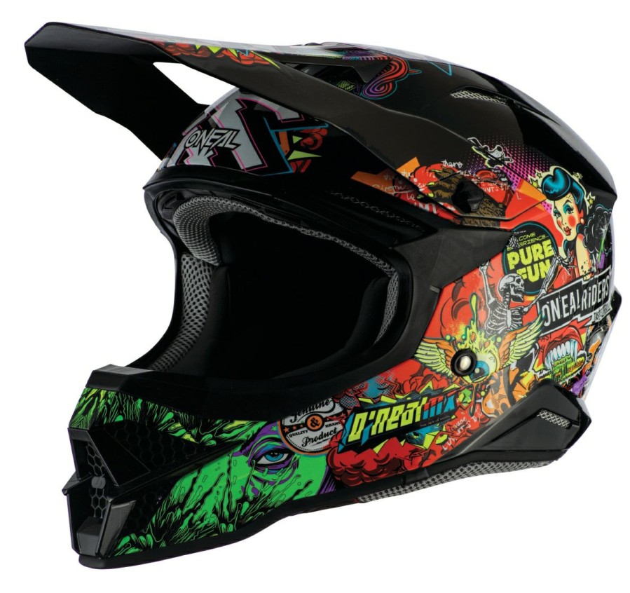 Dirt * | O'Neal 3 Series Crank Helmet Black/Green/Red