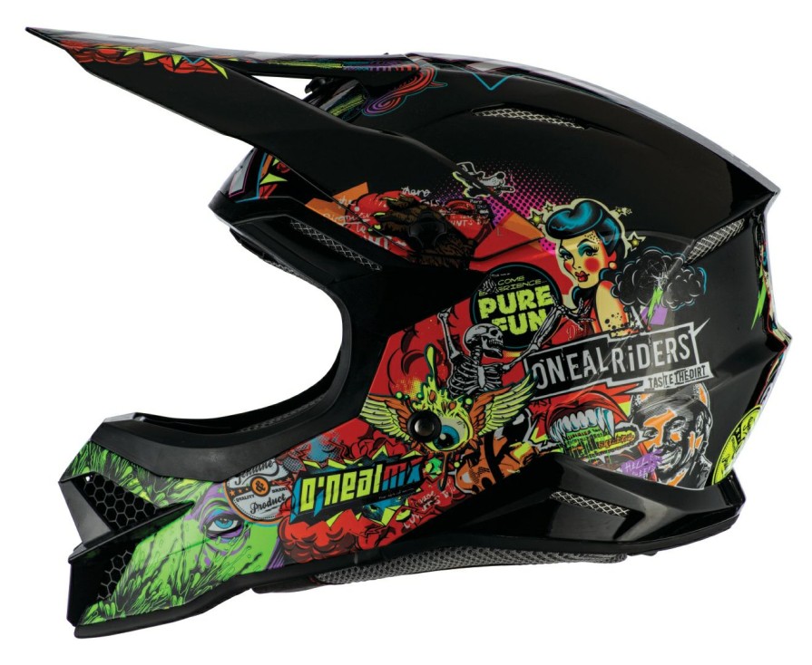 Dirt * | O'Neal 3 Series Crank Helmet Black/Green/Red