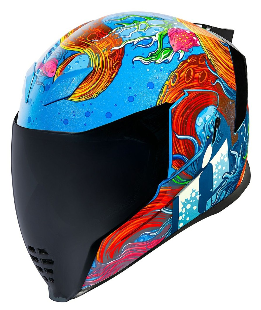 Full Face * | Icon Airflite Inky Helmet Blue