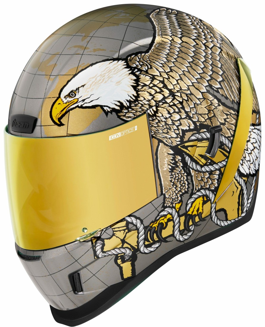 Full Face * | Icon Airform Semper Fi Helmet Gold/Silver/White