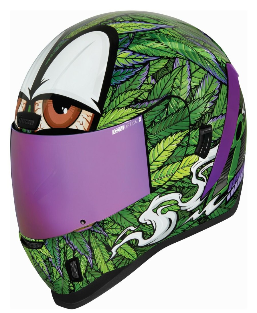 Full Face * | Icon Airform Ritemind Helmet Green/Purple