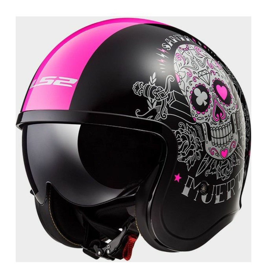 Open Face & 3/4 * | Ls2 Helmets Ls2 Spitfire Pink Muerte Helmet Black/Pink