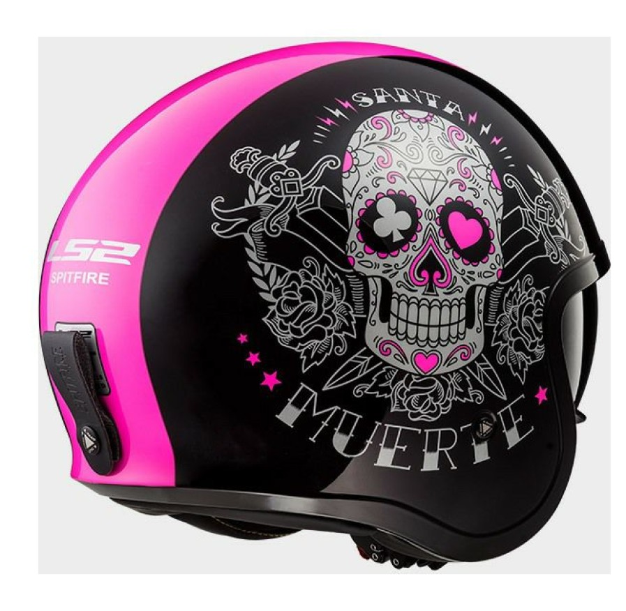 Open Face & 3/4 * | Ls2 Helmets Ls2 Spitfire Pink Muerte Helmet Black/Pink