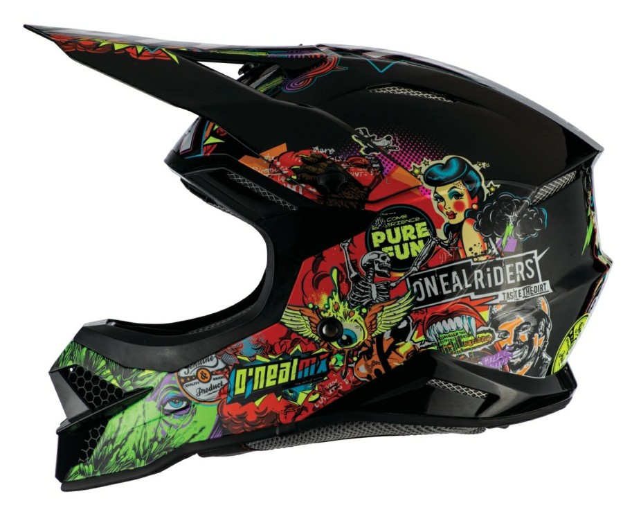 Dirt * | O'Neal 3 Series Crank Helmet / 2Xl [Open Box] Black/Green/Red