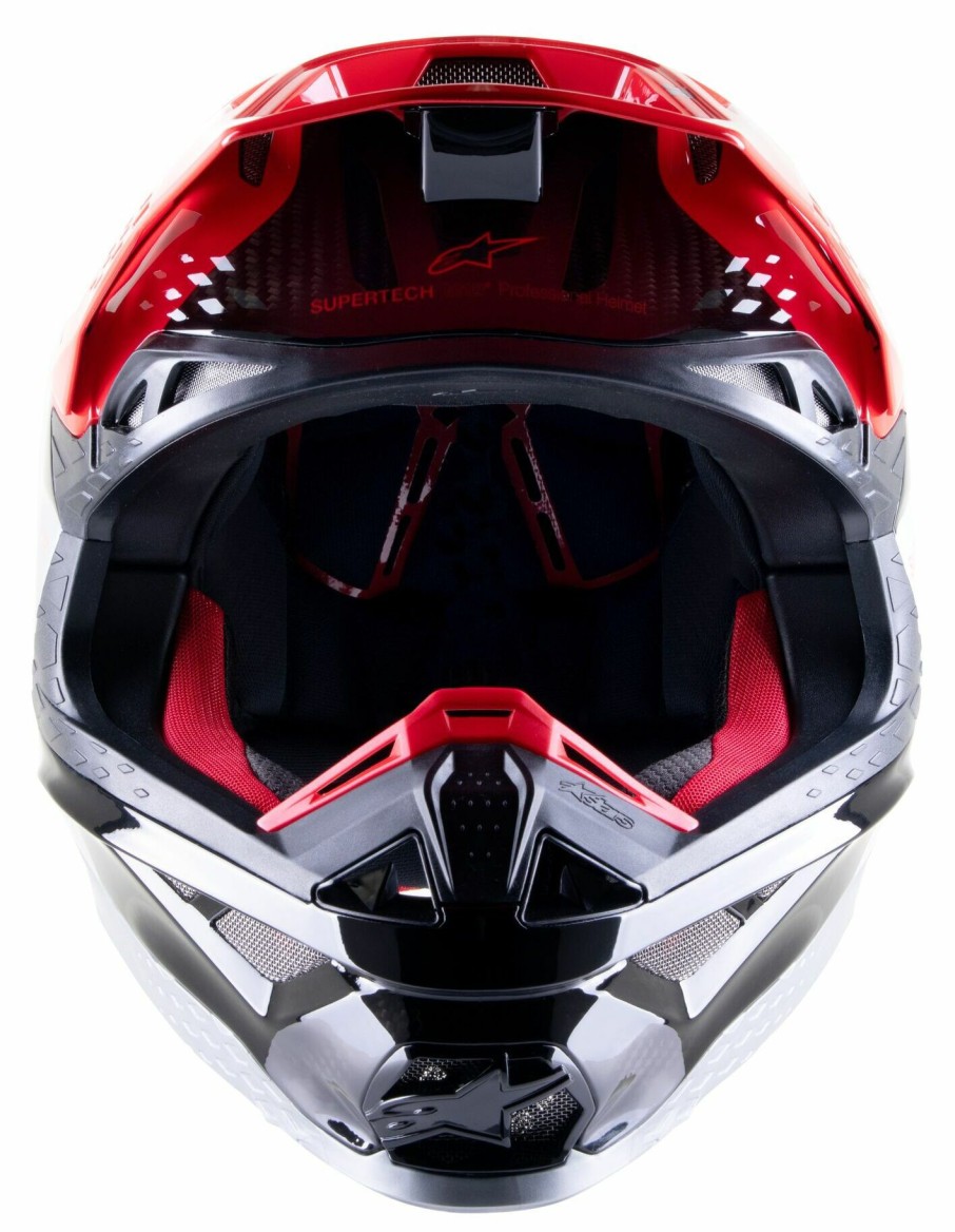 Dirt * | Alpinestars Supertech M10 Acumen Le Helmet Silver/Red/Black