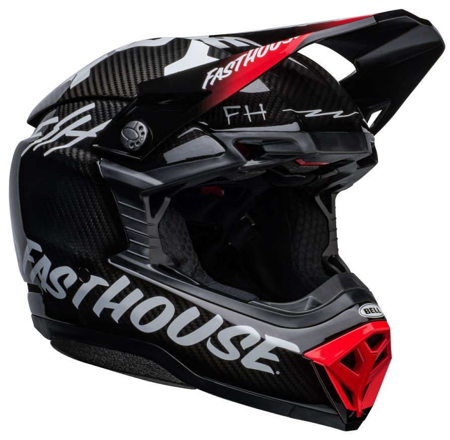 Dirt * | Bell Helmets Bell Moto-10 Spherical Fasthouse Privateer Helmet Black/White/Red