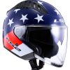 Open Face & 3/4 * | Ls2 Helmets Ls2 Copter American Helmet Red/White/Blue