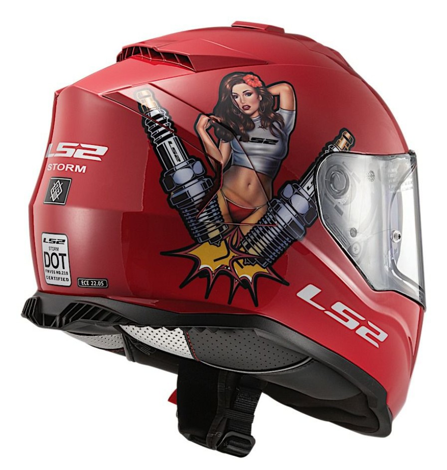 Full Face * | Ls2 Helmets Ls2 Assault Spark Helmet Red