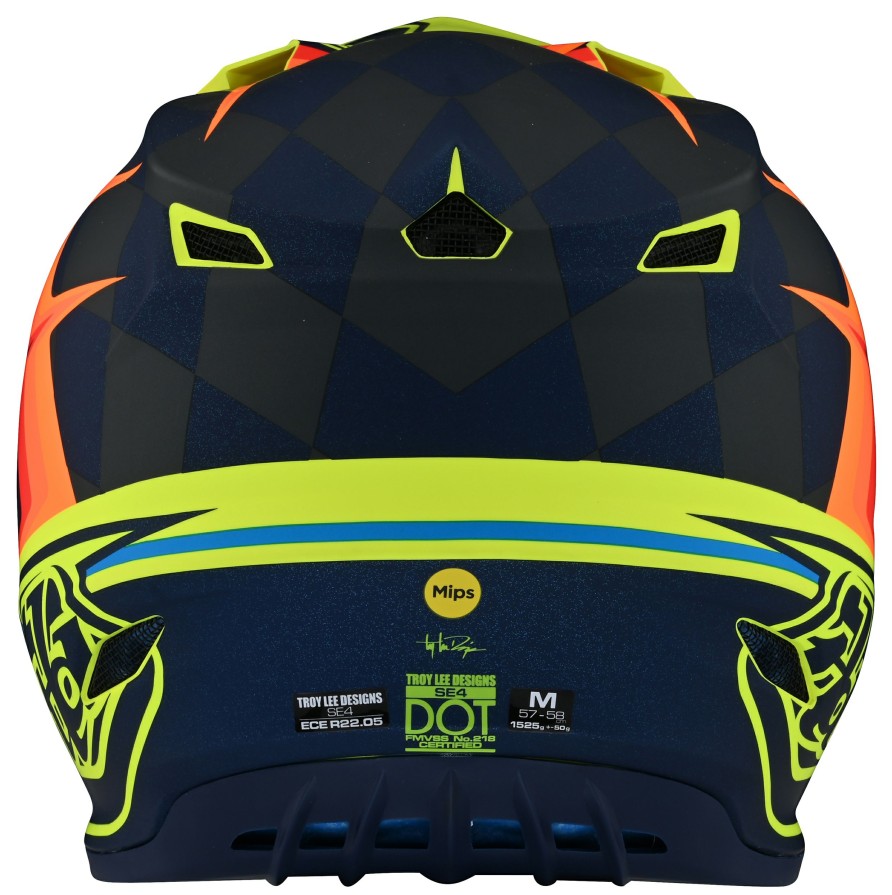 Dirt * | Troy Lee Designs Troy Lee Youth Se4 Polyacrylite Mips Warped Helmet Yellow