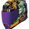 Full Face * | Icon Airflite Cat Scratch Fever Helmet Green/Purple