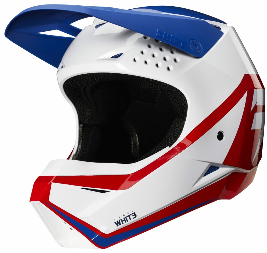 Dirt * | Shift Youth Whit3 Label Helmet / Youth Lg [Open Box] White/Red/Blue