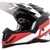 Dirt * | Bilt Lux Sleek Race Helmet White/Red/Black