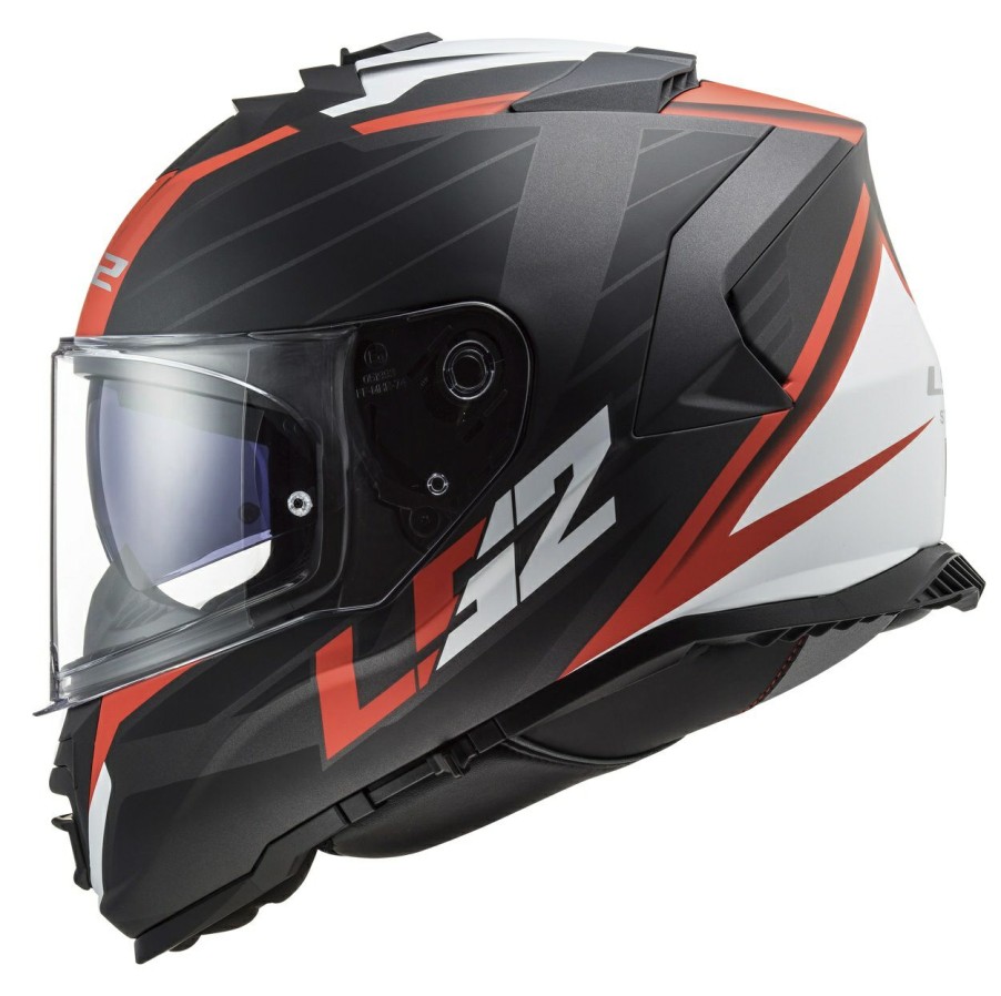 Full Face * | Ls2 Helmets Ls2 Assault Nerve Helmet Matte Black/Red/White