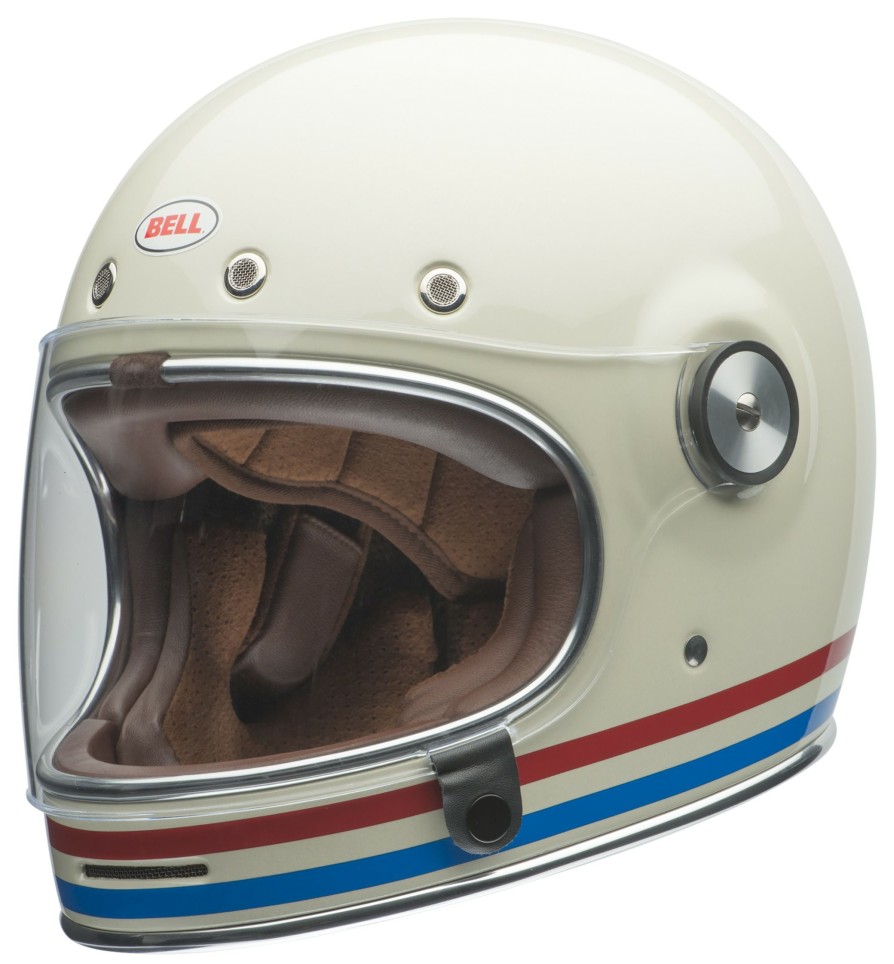 Full Face * | Bell Helmets Bell Bullitt Stripes Helmet Pearl White/Oxblood/Blue