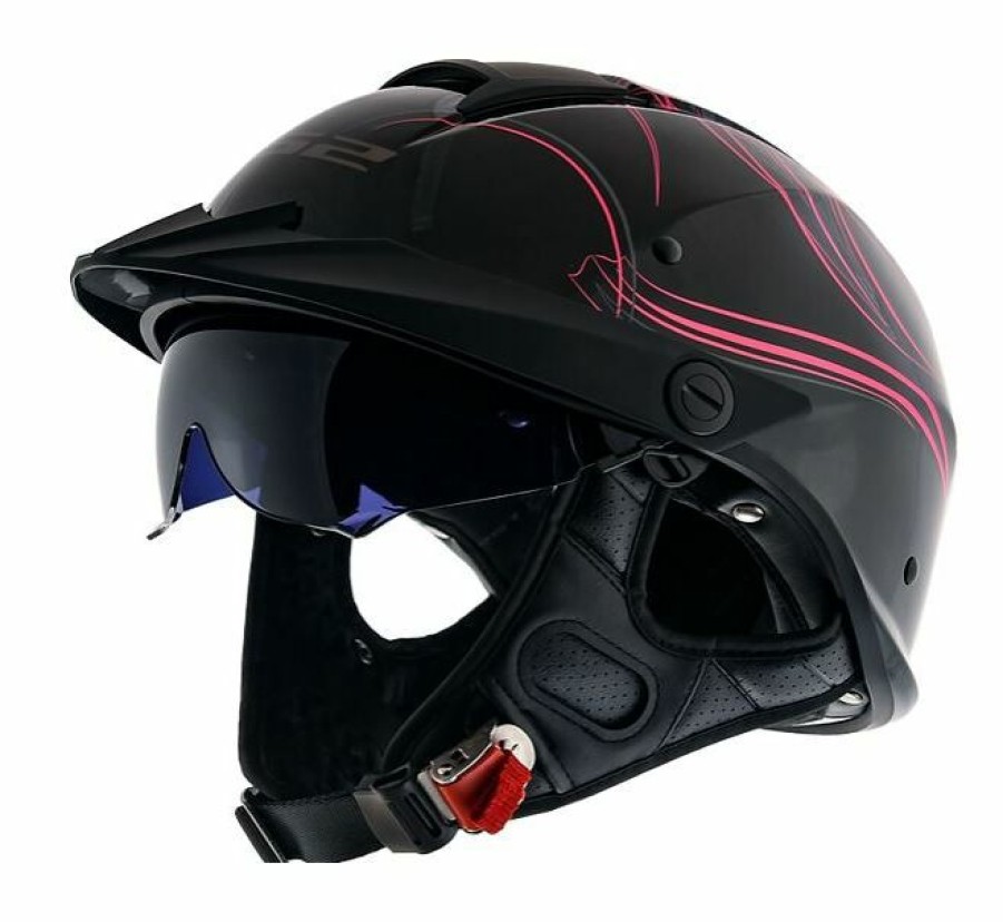 Open Face & 3/4 * | Ls2 Helmets Ls2 Rebellion Wheels & Wings Helmet Black/Pink