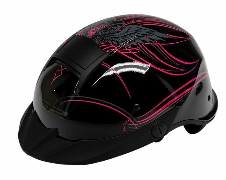 Open Face & 3/4 * | Ls2 Helmets Ls2 Rebellion Wheels & Wings Helmet Black/Pink