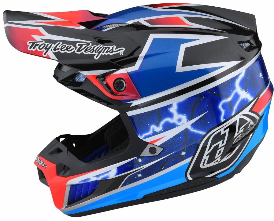 Dirt * | Troy Lee Designs Troy Lee Se5 Lightning Helmet Blue