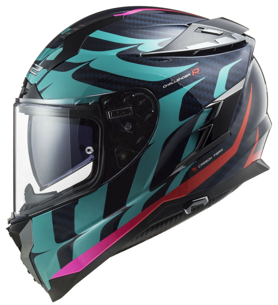 Full Face * | Ls2 Helmets Ls2 Challenger Gt Carbon Flames Helmet