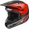 Dirt * | Fly Racing Dirt Fly Racing Youth Kinetic Straight Edge Helmet Red/Black/Grey