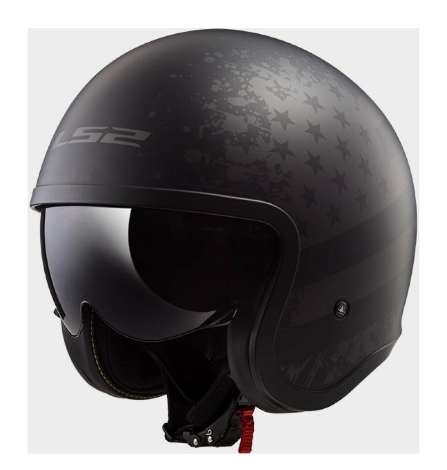 Open Face & 3/4 * | Ls2 Helmets Ls2 Spitfire Black Flag Helmet Matte Black